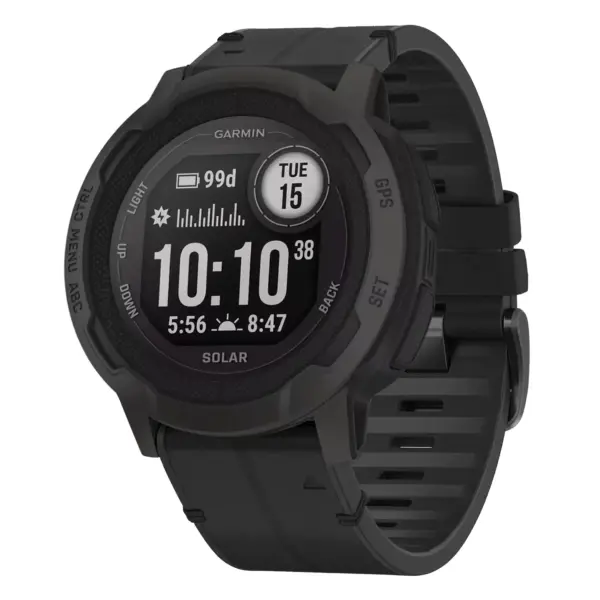 i2x.g.r65a.1 Main Obsidian StrapsCo Leather Hybrid Strap QuickFit 26 Watch Band for Garmin Instinct 2X