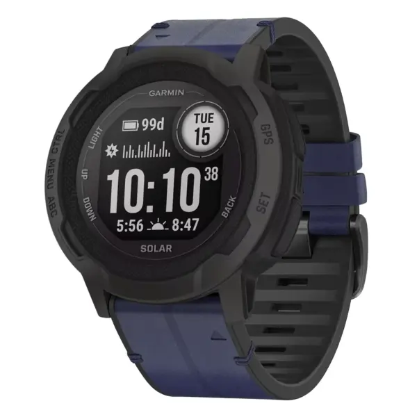 i2x.g.r65a.5 Main Midnight StrapsCo Leather Hybrid Strap QuickFit 26 Watch Band for Garmin Instinct 2X