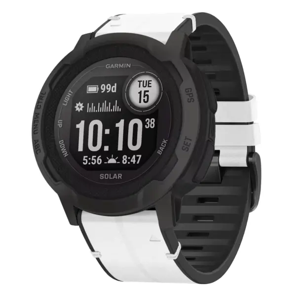 i2x.g.r65a.22 Main Arctic StrapsCo Leather Hybrid Strap QuickFit 26 Watch Band for Garmin Instinct 2X