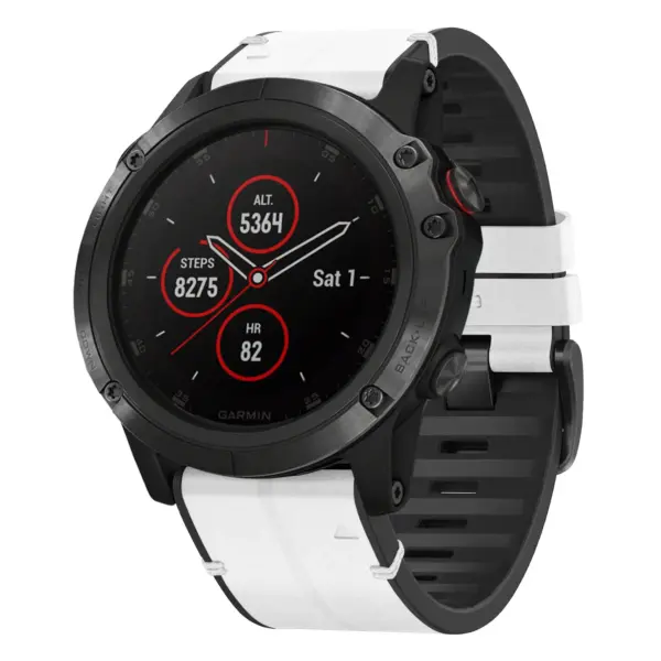 f6x.g.r65a.22 Main Arctic StrapsCo Leather Hybrid Strap QuickFit 26 Watch Band for Garmin Fenix 6X