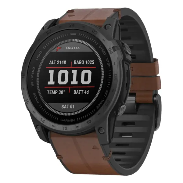 t7.g.r65a.2 Main Cigar StrapsCo Leather Hybrid Strap QuickFit 26 Watch Band for Garmin Tactix 7