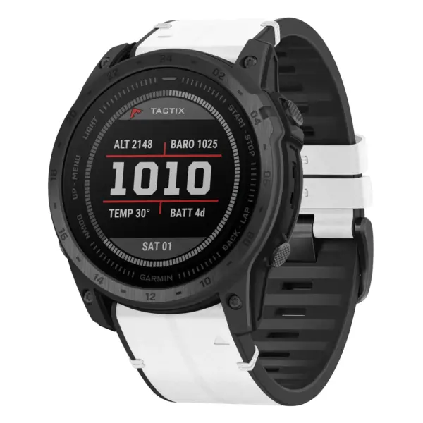 t7.g.r65a.22 Main Arctic StrapsCo Leather Hybrid Strap QuickFit 26 Watch Band for Garmin Tactix 7