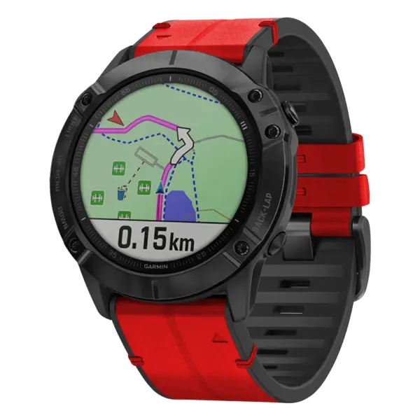 g.r73a.6 Main Blaze StrapsCo Leather Hybrid Strap QuickFit 22 Watch Band for Garmin Watch