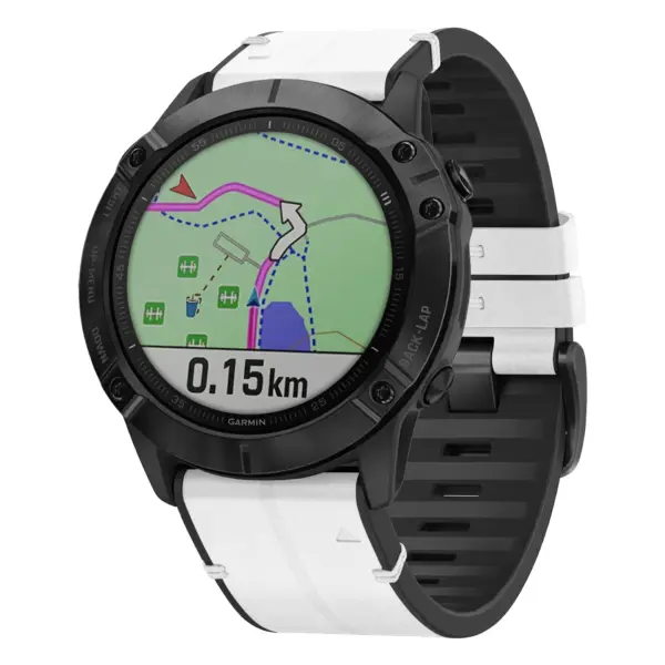 g.r73a.22 Main Arctic StrapsCo Leather Hybrid Strap QuickFit 22 Watch Band for Garmin Watch