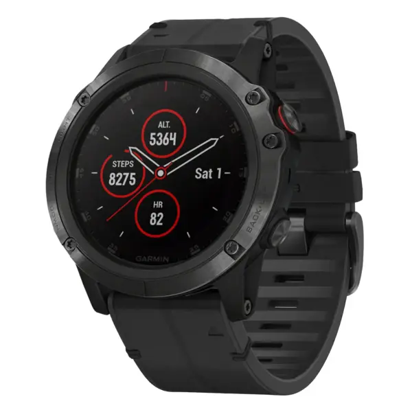 f5x.g.r65a.1 Main Obsidian StrapsCo Leather Hybrid Strap QuickFit 26 Watch Band for Garmin Fenix 5X & 5X Plus