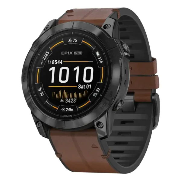 ep.g.r65a.2 Main Cigar StrapsCo Leather Hybrid Strap QuickFit 26 Watch Band for Garmin Epix Pro – 51mm