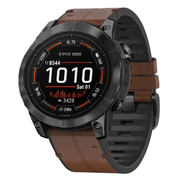 ep.g.r73a.2 Main Cigar StrapsCo Leather Hybrid Strap QuickFit 22 Watch Band for Garmin Epix Pro – 47mm