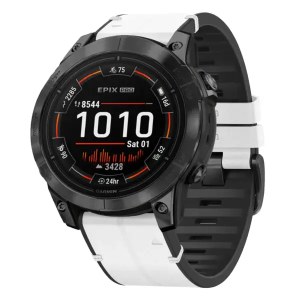 ep.g.r73a.22 Main Arctic StrapsCo Leather Hybrid Strap QuickFit 22 Watch Band for Garmin Epix Pro – 47mm