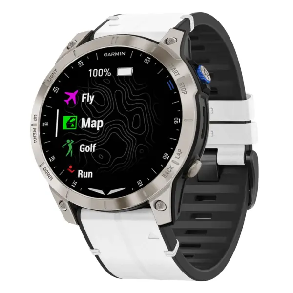 as70.g.r73a.22 Main Arctic StrapsCo Leather Hybrid Strap QuickFit 22 Watch Band for Garmin Approach S70 – 47mm