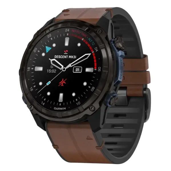 dmk3i.g.r65a.2 Main Cigar StrapsCo Leather Hybrid Strap QuickFit 26 Watch Band for Garmin Descent Mk3i – 51mm
