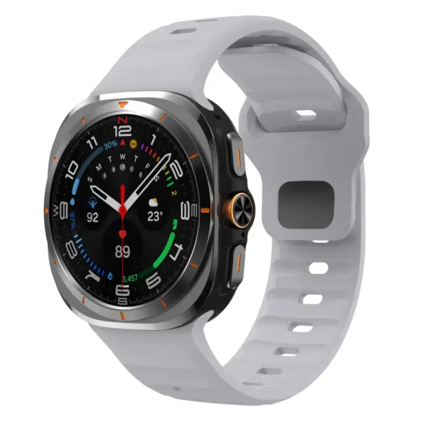 s.r37.7a Front Light Grey StrapsCo Active Band Watch Strap for Samsung Galaxy Watch Ultra