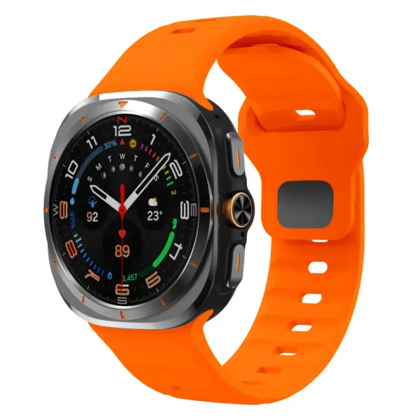 s.r37.12 Front Orange StrapsCo Active Band Watch Strap for Samsung Galaxy Watch Ultra