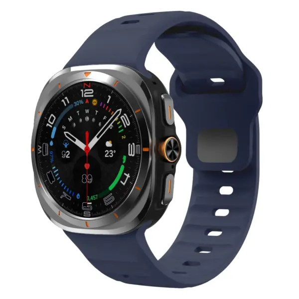 s.r37.5a Front Midnight Blue StrapsCo Active Band Watch Strap for Samsung Galaxy Watch Ultra
