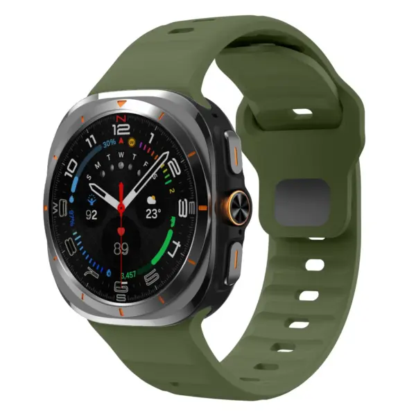 s.r37.11a Front Army Green StrapsCo Active Band Watch Strap for Samsung Galaxy Watch Ultra