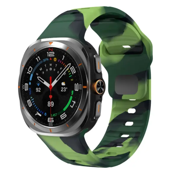 s.r37.11b Front Camo Green StrapsCo Active Band Watch Strap for Samsung Galaxy Watch Ultra
