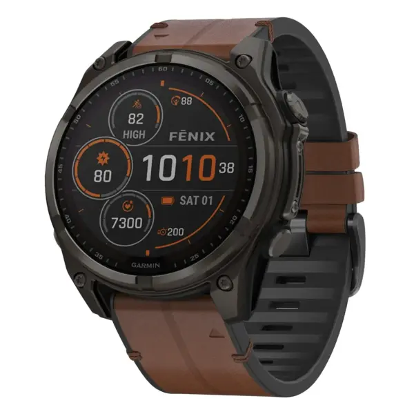 f8.g.r73a.2 Main Cigar StrapsCo Leather Hybrid Strap QuickFit 22 Watch Band for Garmin Fenix 8 & 8 Pro – 47mm