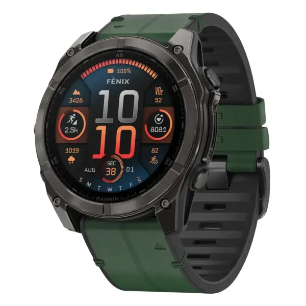 f8.g.r65a.11 Main Forest StrapsCo Leather Hybrid Strap QuickFit 26 Watch Band for Garmin Fenix 8 & 8 Pro – 51mm