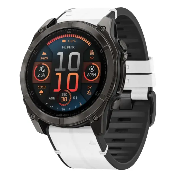 f8.g.r65a.22 Main Arctic StrapsCo Leather Hybrid Strap QuickFit 26 Watch Band for Garmin Fenix 8 & 8 Pro – 51mm
