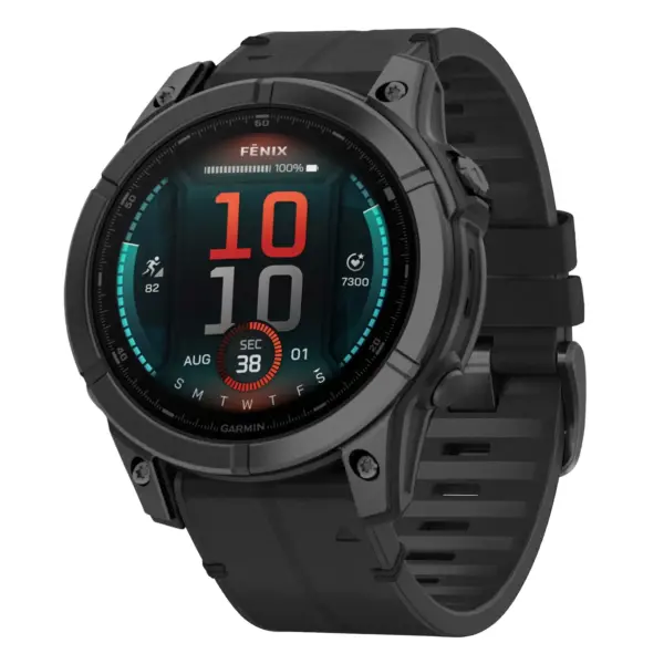 fe.g.r73a.1 Main Obsidian StrapsCo Leather Hybrid Strap QuickFit 22 Watch Band for Garmin Fenix E