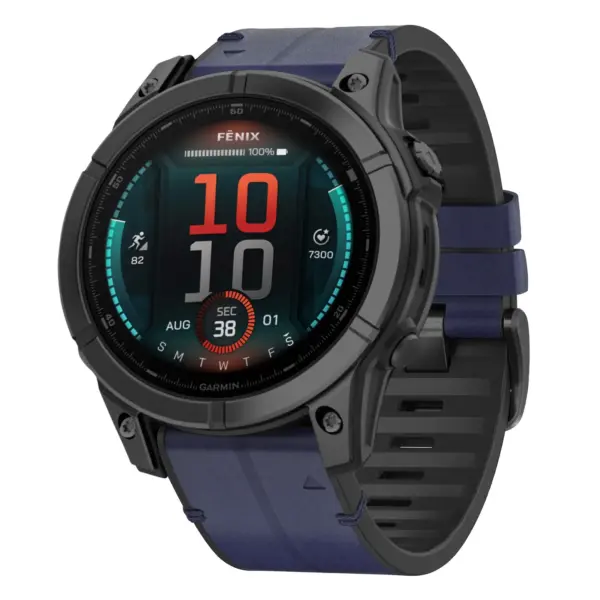 fe.g.r73a.5 Main Midnight StrapsCo Leather Hybrid Strap QuickFit 22 Watch Band for Garmin Fenix E