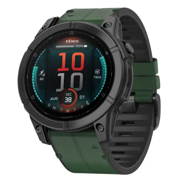 fe.g.r73a.11 Main Forest StrapsCo Leather Hybrid Strap QuickFit 22 Watch Band for Garmin Fenix E