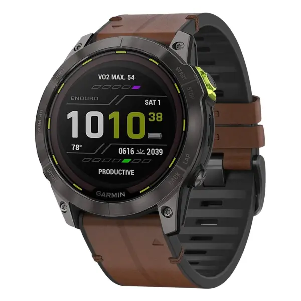 ed3.g.r65a.2 Main Cigar StrapsCo Leather Hybrid Strap QuickFit 26 Watch Band for Garmin Enduro 3