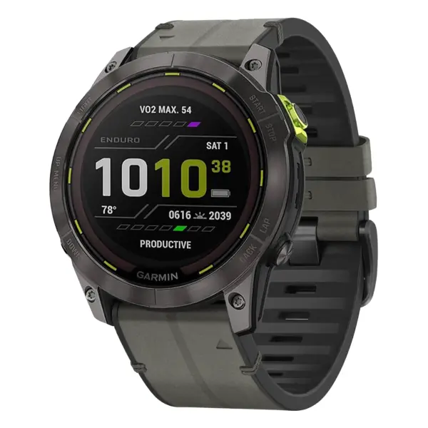 ed3.g.r65a.7 Main Slate StrapsCo Leather Hybrid Strap QuickFit 26 Watch Band for Garmin Enduro 3