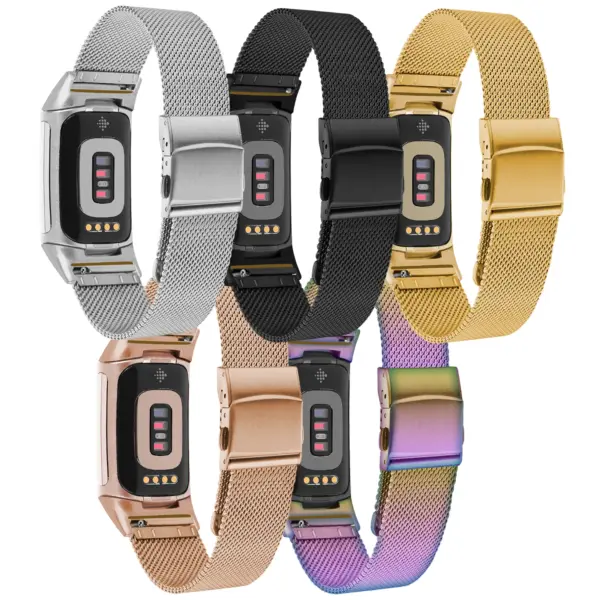 m111 All Color StrapsCo Pro Mesh Stainless Steel Watch Band Strap for Fitbit Charge 5 & 6