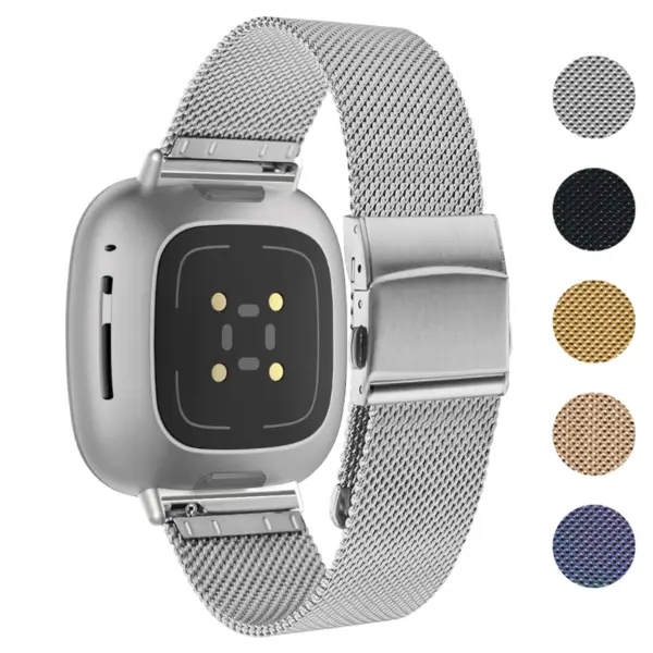 m111 Gallery StrapsCo Pro Mesh Stainless Steel Watch Band Strap for Fitbit Sense & Versa 3