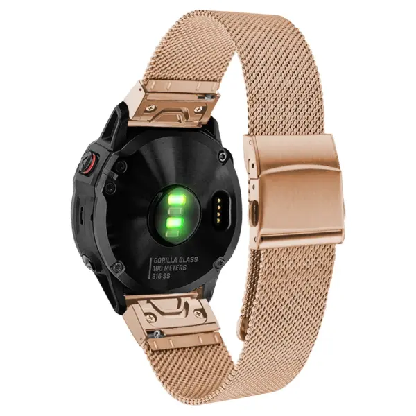 m111.rg Rose Gold StrapsCo Pro Mesh Stainless Steel Watch Band Strap for Garmin Watches