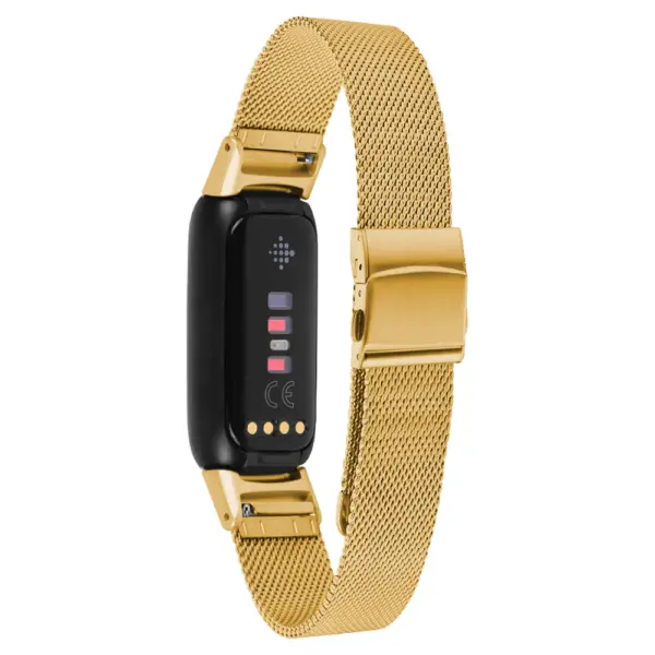 m111 Yellow Gold StrapsCo Pro Mesh Stainless Steel Watch Band Strap for Fitbit Luxe