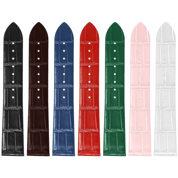 st36 All Color StrapsCo Slim Crocodile Embossed Watch Band Dress Strap 17mm 18mm 19mm 20mm 21mm 22mm
