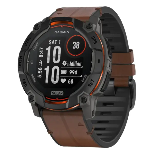i3.g.r65a.2 Main Cigar StrapsCo Leather Hybrid Strap QuickFit 26 Watch Band for Garmin Instinct 3 – 50mm