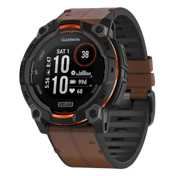 i3.g.r73a.2 Main Cigar StrapsCo Leather Hybrid Strap QuickFit 22 Watch Band for Garmin Instinct 3 – 45mm