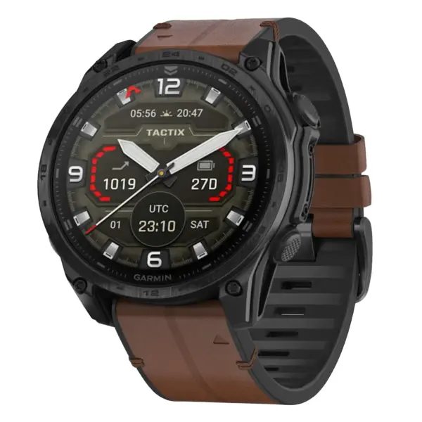 t8.g.r73a.2 Main Cigar StrapsCo Leather Hybrid Strap QuickFit 22 Watch Band for Garmin Tactix 8 – 47mm
