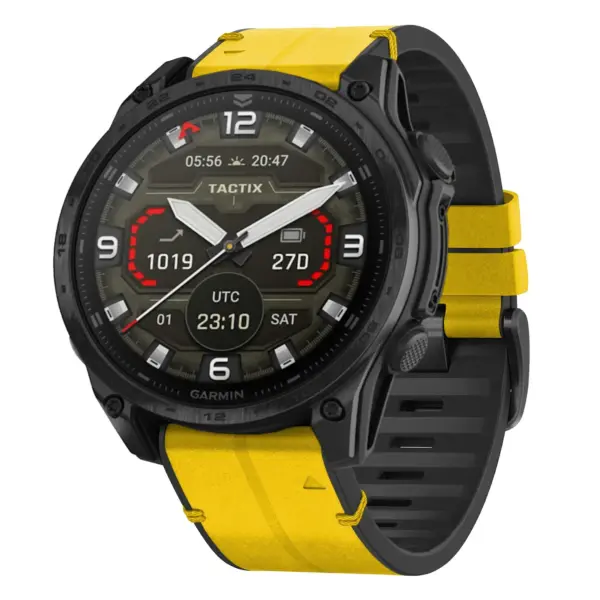 t8.g.r73a.10 Main Solar StrapsCo Leather Hybrid Strap QuickFit 22 Watch Band for Garmin Tactix 8 – 47mm