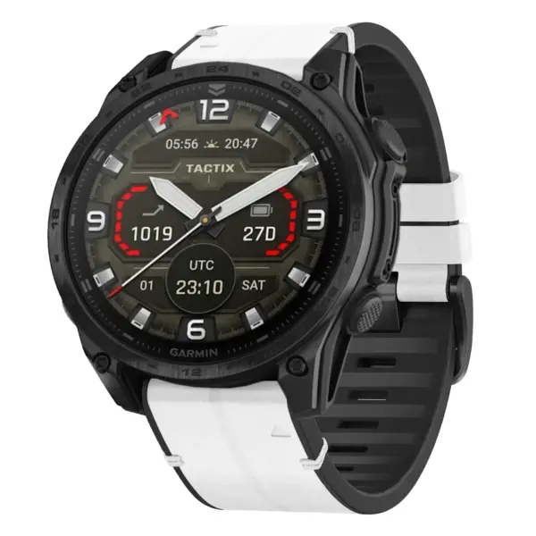 t8.g.r73a.22 Main Arctic StrapsCo Leather Hybrid Strap QuickFit 22 Watch Band for Garmin Tactix 8 – 47mm