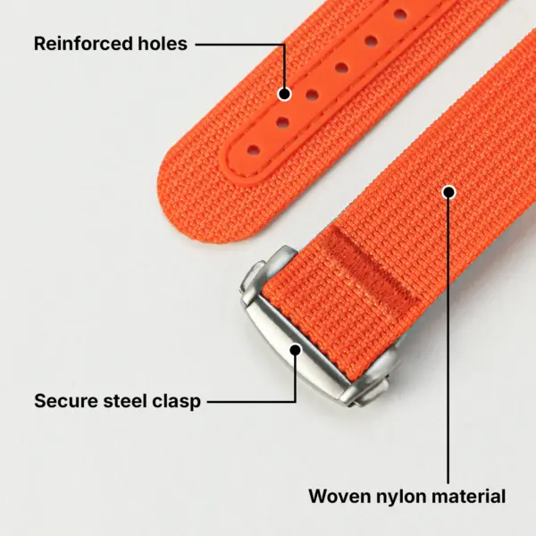 nt16 Features StrapsCo One Piece Explorer Watch Band Strap with Deployant Clasp 18mm 20mm 22mm