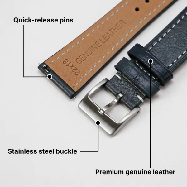 st37 Features StrapsCo Heritage Leather Strap Watch Band 17mm 18mm 19mm 20mm 21mm 22mm