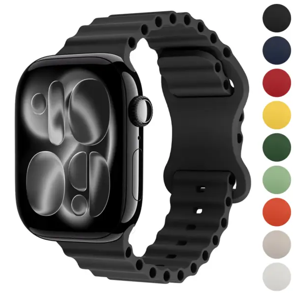 a.r21 Gallery Onyx StrapsCo Men's Motion Sport Strap Silicone Rubber Band for Apple Watch 38mm 40mm 41mm 42mm 44mm 45mm