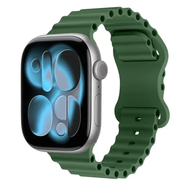 a.r21.11 Main Forest StrapsCo Men's Motion Sport Strap Silicone Rubber Band for Apple Watch 38mm 40mm 41mm 42mm 44mm 45mm