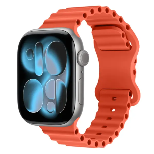 a.r21.12 Main Tangerine StrapsCo Men's Motion Sport Strap Silicone Rubber Band for Apple Watch 38mm 40mm 41mm 42mm 44mm 45mm
