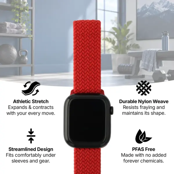 a.ny6 Theme StrapsCo Men's Woven Stretch Band Woven Nylon Stretch Strap for Apple Watch 38mm 40mm 41mm 42mm 44mm 45mm 46mm