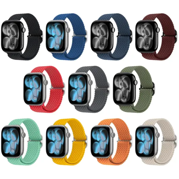 a.ny6 All Colors StrapsCo Men's Woven Stretch Band Woven Nylon Stretch Strap for Apple Watch 38mm 40mm 41mm 42mm 44mm 45mm 46mm