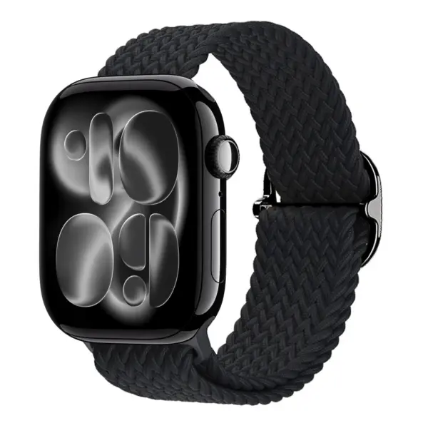 a.ny6.1 Main Onyx StrapsCo Men's Woven Stretch Band Woven Nylon Stretch Strap for Apple Watch 38mm 40mm 41mm 42mm 44mm 45mm 46mm