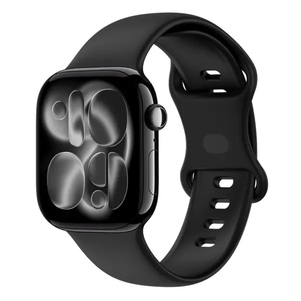 a.r20.1 Main Onyx StrapsCo Men's Core Active Band TPU Rubber Sport Strap for Apple Watch 38mm 40mm 41mm 42mm 44mm 45mm 46mm