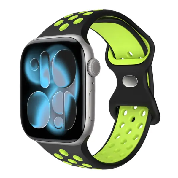 a.r24.1.10 Front Volt StrapsCo Men's Momentum Band Silicone Rubber Perforated Sport Strap for Apple Watch 38mm 40mm 41mm 42mm 44mm 45mm 46mm