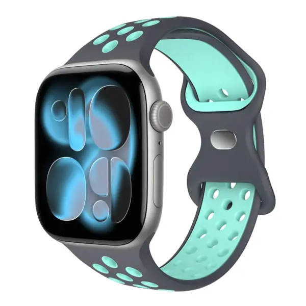 a.r24.7.11 Front Fjord StrapsCo Men's Momentum Band Silicone Rubber Perforated Sport Strap for Apple Watch 38mm 40mm 41mm 42mm 44mm 45mm 46mm
