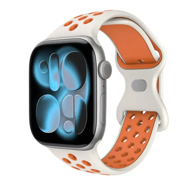 a.r24.22.12 Front Desert StrapsCo Men's Momentum Band Silicone Rubber Perforated Sport Strap for Apple Watch 38mm 40mm 41mm 42mm 44mm 45mm 46mm