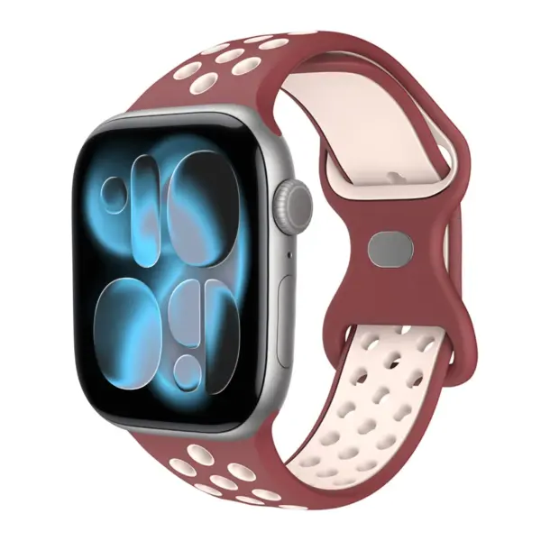 a.r24.6.3 Front Terracotta StrapsCo Men's Momentum Band Silicone Rubber Perforated Sport Strap for Apple Watch 38mm 40mm 41mm 42mm 44mm 45mm 46mm